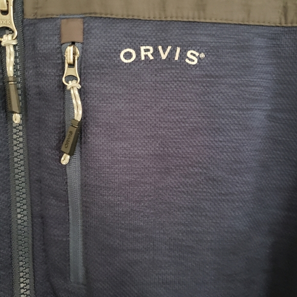 Orvis Full Zip Jacket Men MEDIUM Pockets Fleece Lined Outdoor Chores Barn Hike - Picture 3 of 9